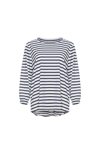 Round Neck Striped Top Slide 1