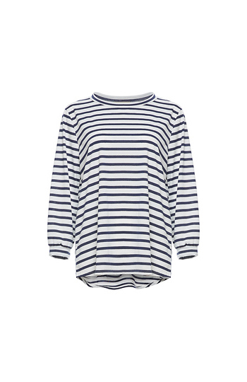 Round Neck Striped Top Slide 1