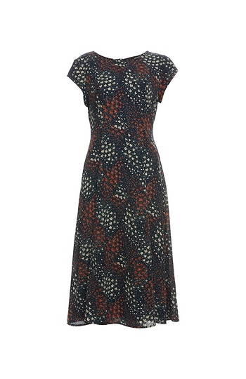 Round Neck Short Sleeve Printed Dress Slide 1