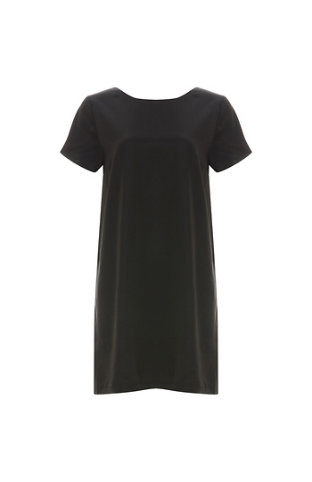 Short Sleeve Open Back Shift Dress Slide 1
