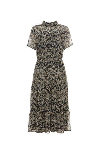 Short Sleeve High Neck Printed Dress Slide 1