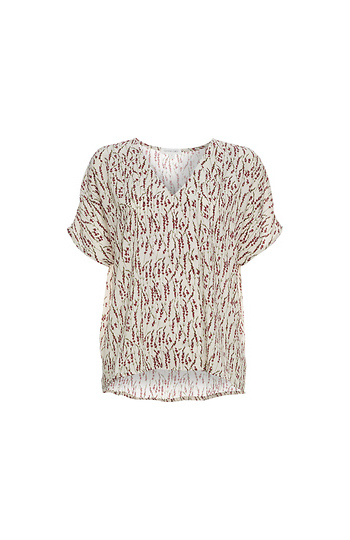 V-Neck Printed Short Sleeve Top Slide 1