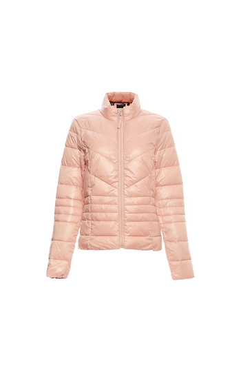 Quilted High Neck Zip Up Light Down Jacket Slide 1