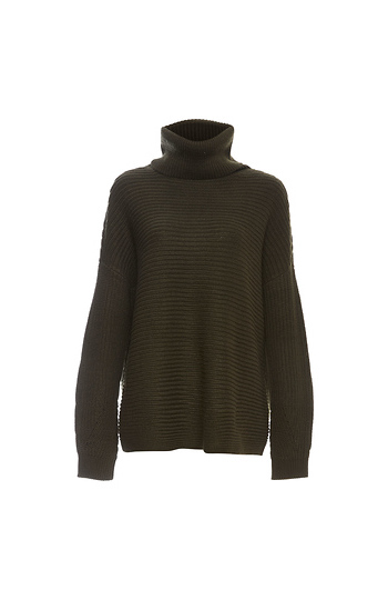 Long Sleeve Cowl Neck Top Slide 1