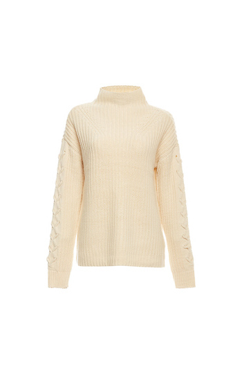 Funnel-neck Textured Sweater Slide 1