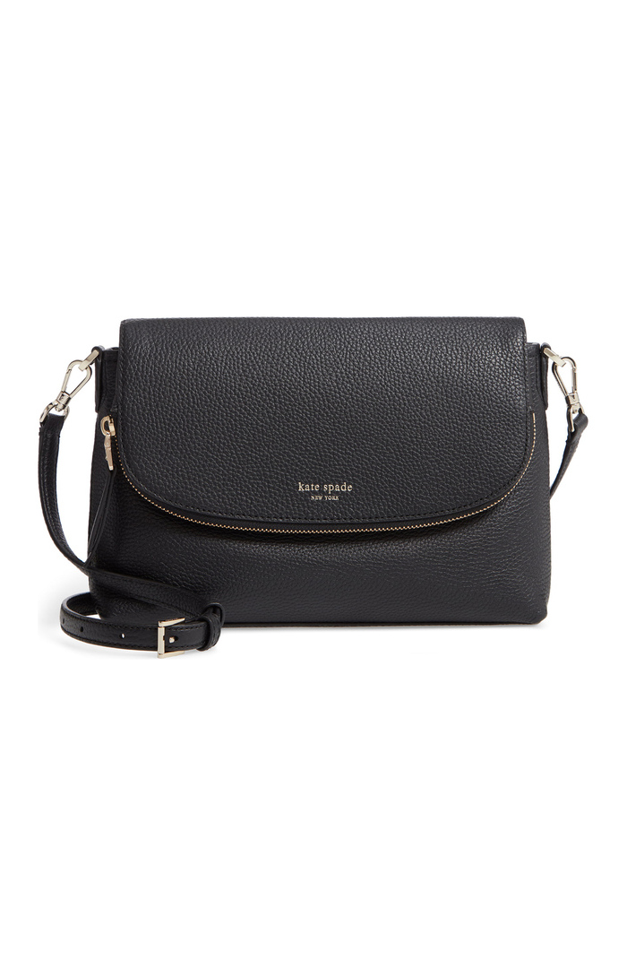 Kate Spade New York Polly Large Flap Crossbody in Black DAILYLOOK