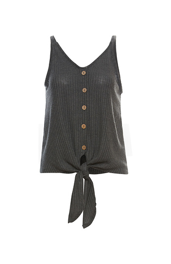 Front Tie Sleeveless Top Slide 1