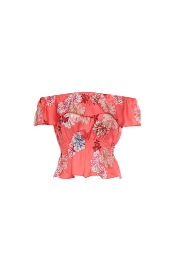 BB Dakota Off Shoulder Smocked Waist Top Slide 1