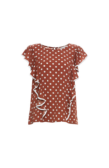 Short Sleeve Polka Dot Top Slide 1