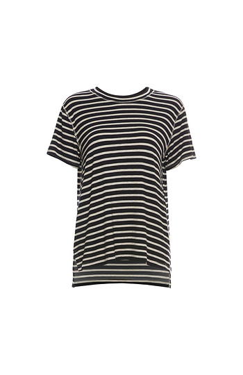Round Neck Striped Tee Slide 1