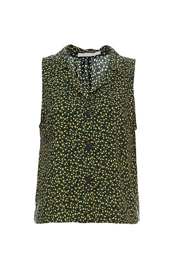 Buttoned Front Sleeveless Top Slide 1