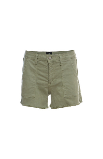 Just Black High Rise Cargo Fray Hem Short Slide 1