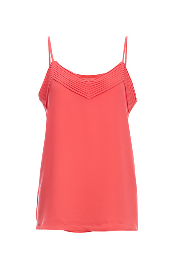 V-Neck Pleated Sleeveless Top Slide 1