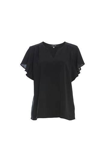 Short Flutter Sleeve Top Slide 1