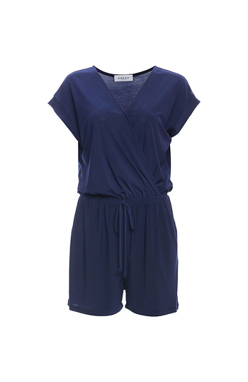 Surplice Short Sleeve Romper Slide 1