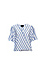 Striped Crossover Front Short Sleeve Blouse Thumb 1