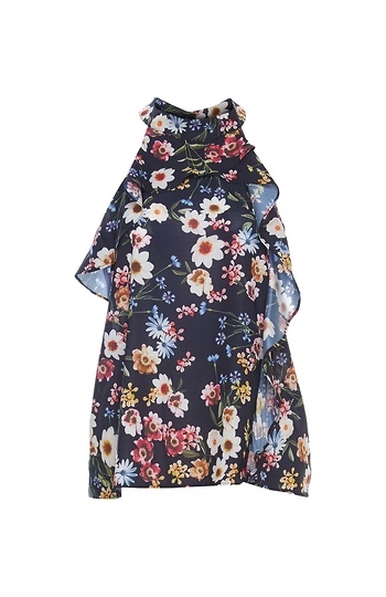 Parker Draped Ruffle Halter Top Slide 1