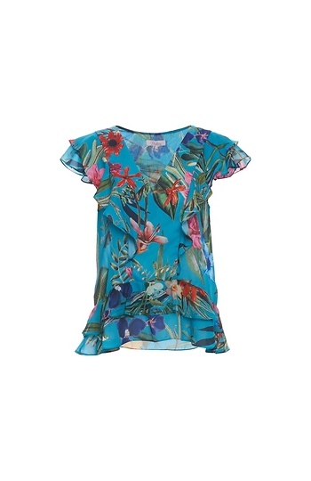 Parker Short Sleeve Ruffle Top Slide 1