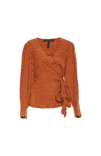 BCBG Wrap Long Sleeve Top Slide 1