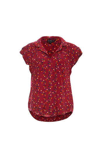Velvet Heart Button Front Short Sleeve Top Slide 1
