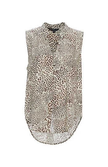 Velvet Heart Sleeveless Leopard Print Top Slide 1