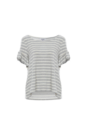 BB Dakota Short Ruffle Sleeve Striped Top Slide 1