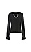 V-Neck Lace Insert Long Sleeve Top Thumb 1