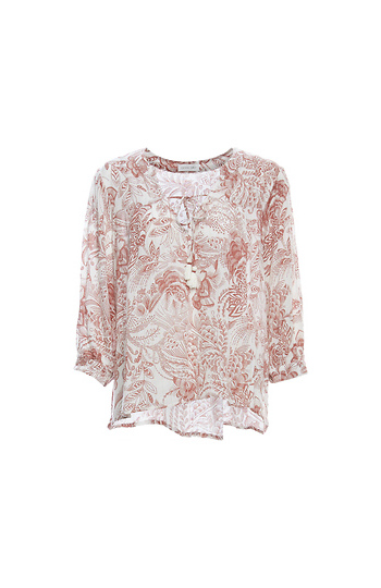 Floral Print Three Quarter Sleeve Top Slide 1