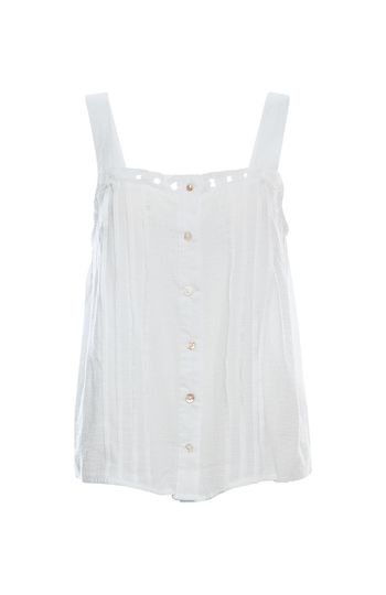 Pintuck Sleeveless Gauzy Top Slide 1
