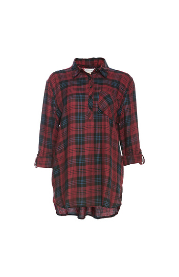Oversized Plaid Shirt Slide 1