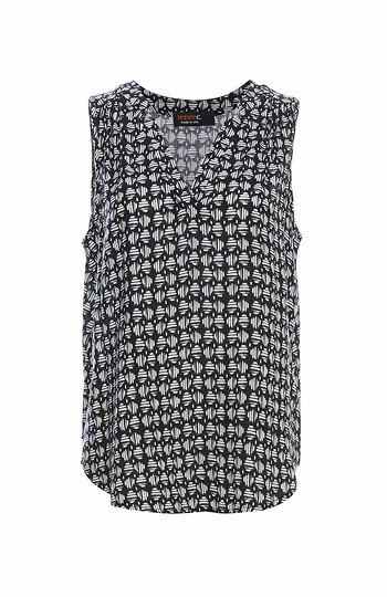 Split Neck Sleeveless Top Slide 1