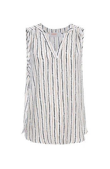 Split Neck Sleeveless Top Slide 1