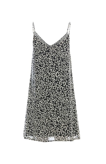 Printed Slip Dress in Black/White | DAILYLOOK