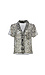 Buttoned Front Short Sleeve Printed Top Thumb 1