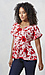 V-Neck Peplum Hem Printed Top Thumb 1