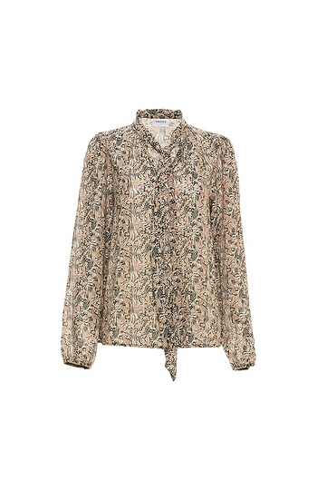 Long Sleeve Tie Blouse Slide 1