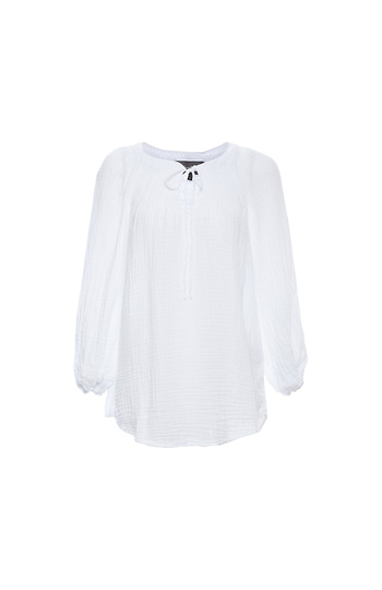 Michael Stars Peasant Top with Smocking Slide 1