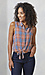 Sneak Peek Sleeveless Button Down Plaid Thumb 1