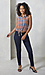 Sneak Peek Sleeveless Button Down Plaid Thumb 2