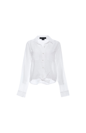 Sanctuary Front Tie Textured Shirt Slide 1