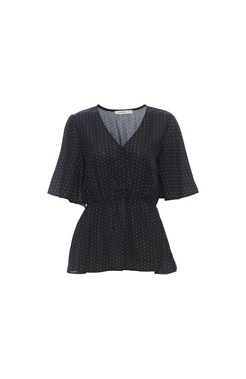 Short Sleeve Polka Dot Blouse Slide 1