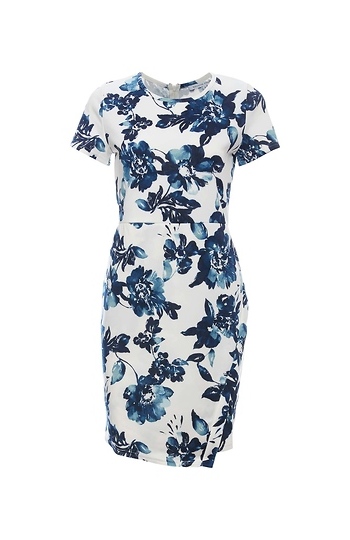 Floral Short Sleeve Sheath Dress Slide 1