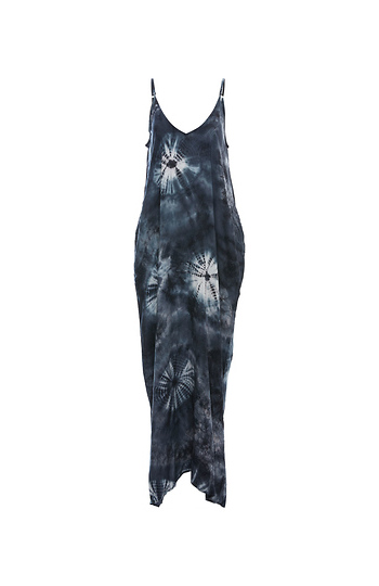 Tye Dye V-Neck Maxi Dress with Side Pockets Slide 1