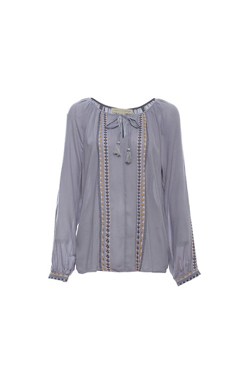 Long Sleeve Embroidered Top Slide 1
