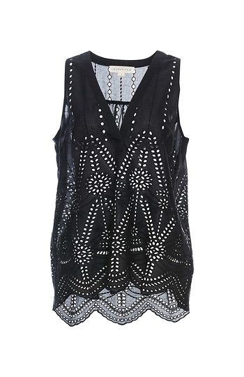 Sleeveless Eyelet Hem Cami Top Slide 1