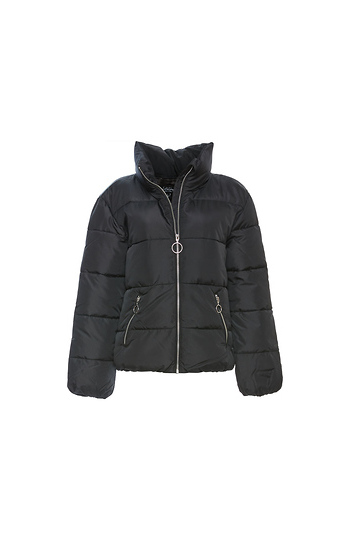 CoffeeShop High Neck Quilted Puffer Slide 1