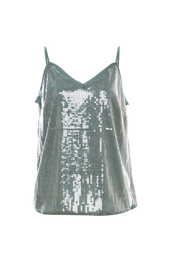 1.STATE Spaghetti Strap Clear Sequin Cami Slide 1