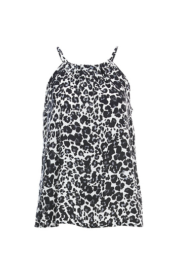 Halter Leopard Print Sleeveless Top Slide 1