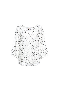 Renee C Split Neck Cat Print Top Slide 1