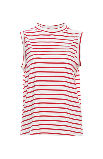 Velvet Heart Mock Neck Striped Tank Slide 1